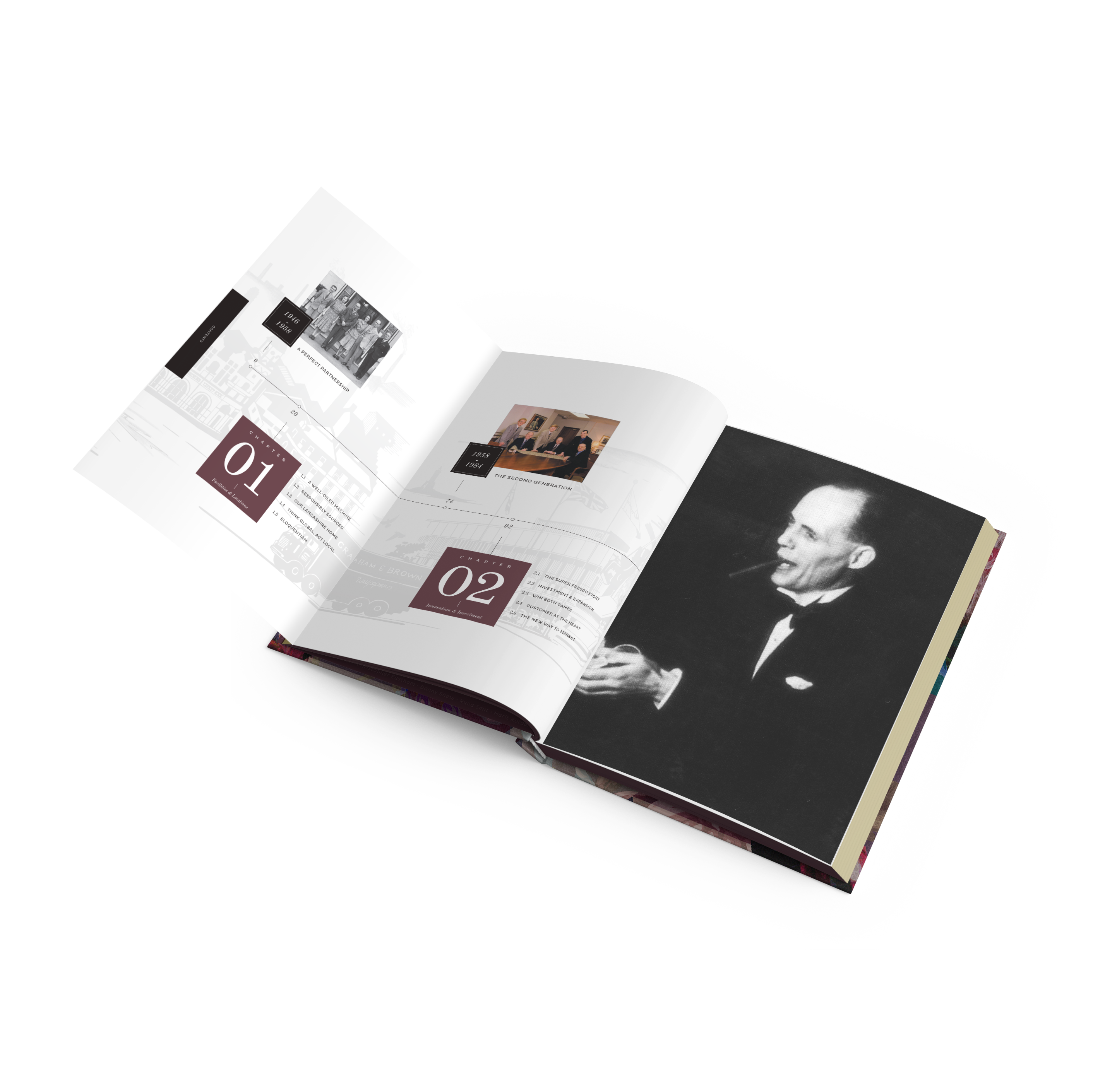 Commemorative Book Examples Book Design - 75 Years of Graham & Brown - Seph Lund